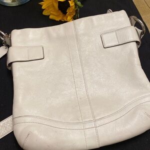 Cream Coach crossbody Bag